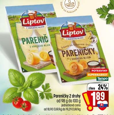Pareničky 2 druhy
