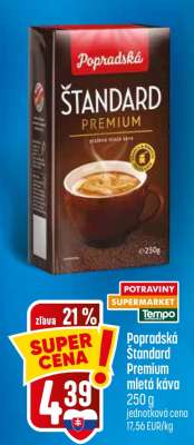 Popradská Štandard Premium mletá káva