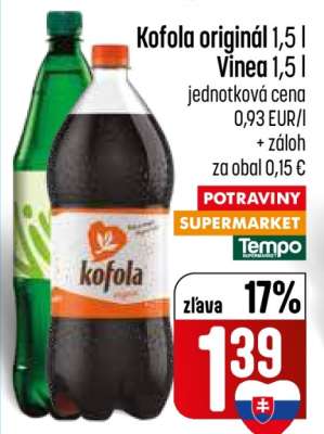 Kofola originál 1,5 l / Vinea 1,5 l