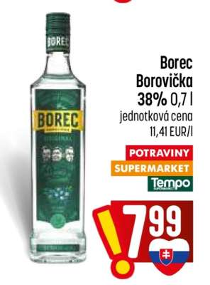 Borec Borovička 38% 0,7 l