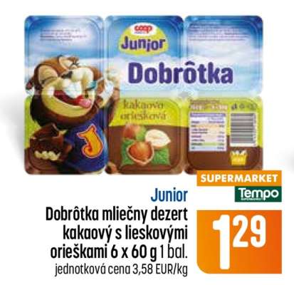 Junior Dobróťka mliečny dezert