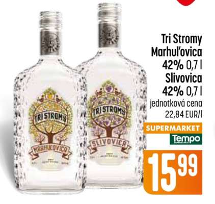 Tri Stromy Marhuľovica/Slivovica 42% 0,7l