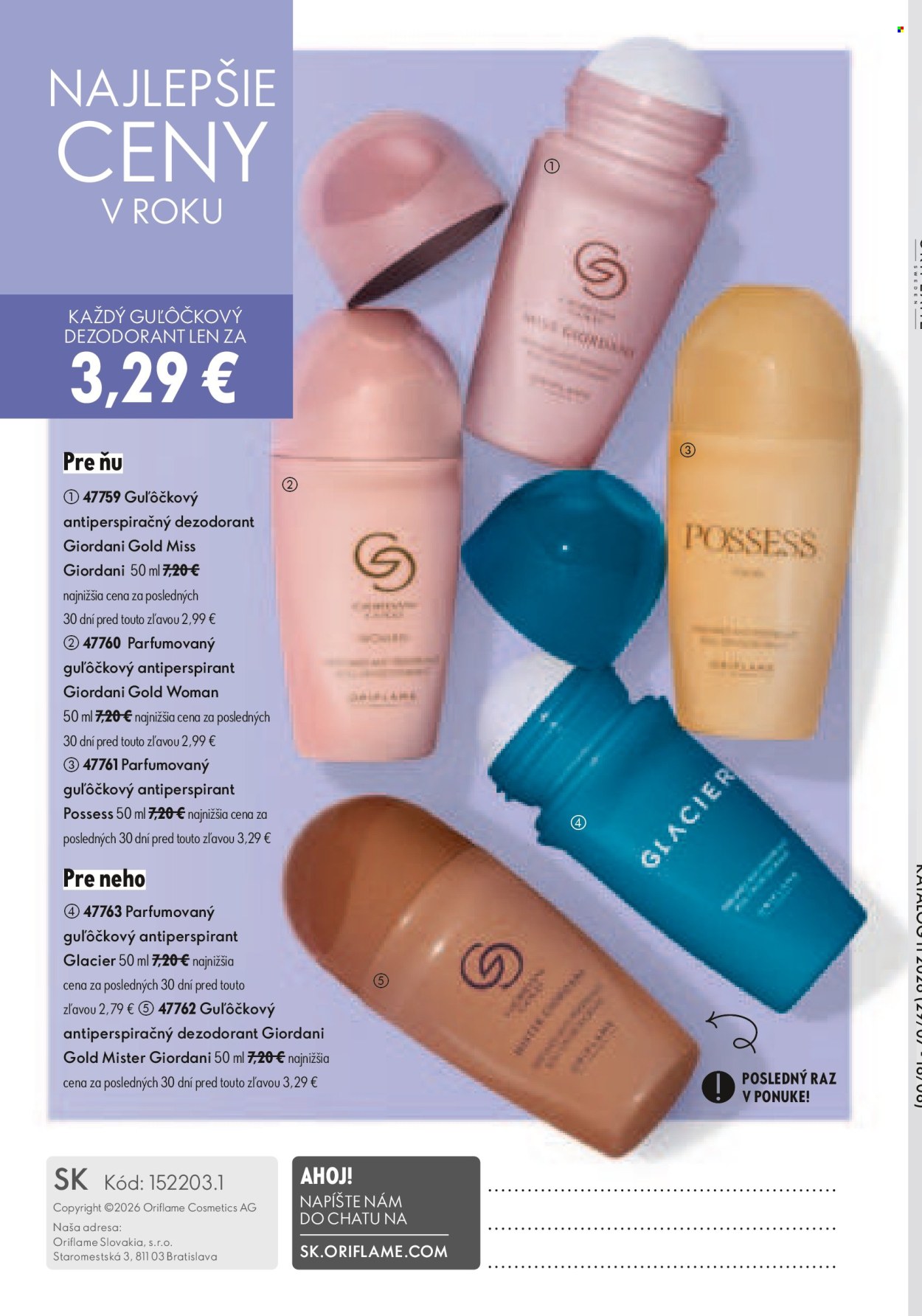 Leták Oriflame - 29.7.2026 - 18.8.2026. Strana 148
