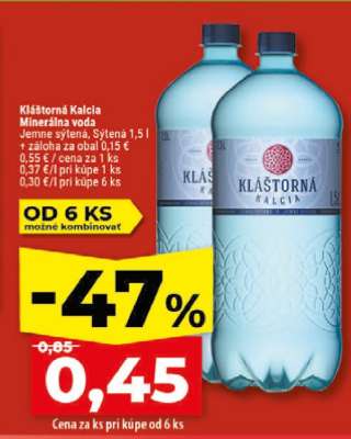 KLÁŠTORNÁ KALCIA Minerálna voda