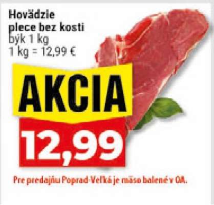 Hovädzie plece bez kosti