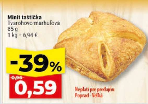 Minit taštička tvarohovo-marhuľová
