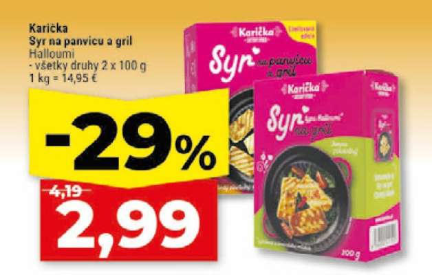 Karička Syr na panvicu a gril Halloumi
