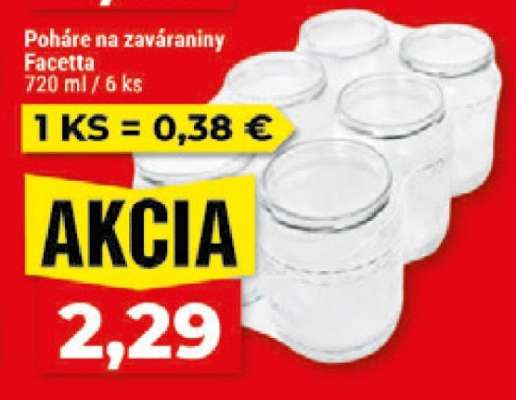 Poháre na zaváraniny Facetta