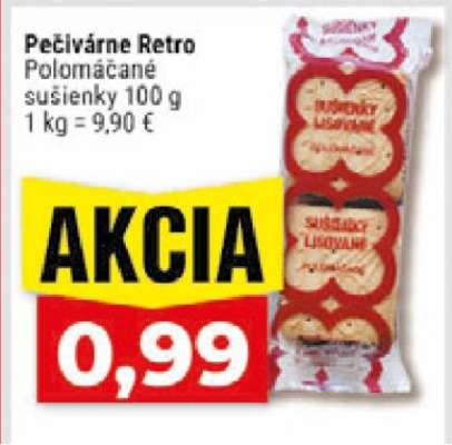 Pečivárne Retro polomáčané sušienky 100 g