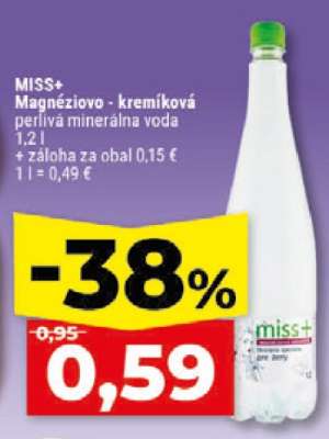 MISS+ Magnéziovo-kremíková perlivá minerálna voda