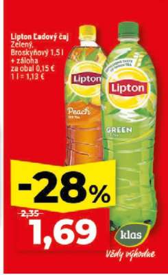 Lipton Ledový čaj Zelený, Broskvový