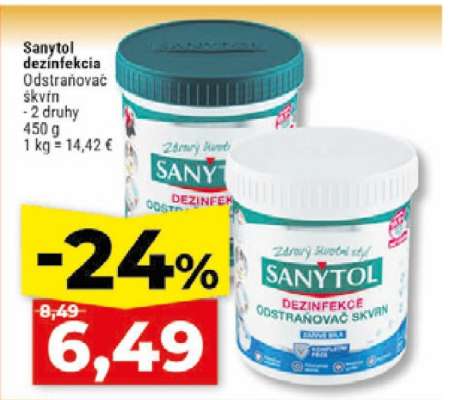 Sanytol dezinfekcia - odstraňovač škvŕn