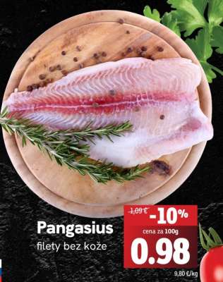 Pangasius filety bez kůže