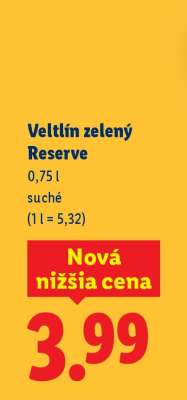 Veltlín zelený Reserve