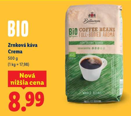 Bio Zrnková káva Crema