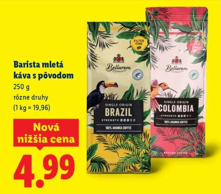 Barista mletá káva s pôvodom