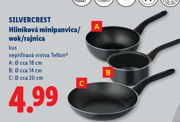 Silvercrest Hliníková minipanvica/wok/rajnica