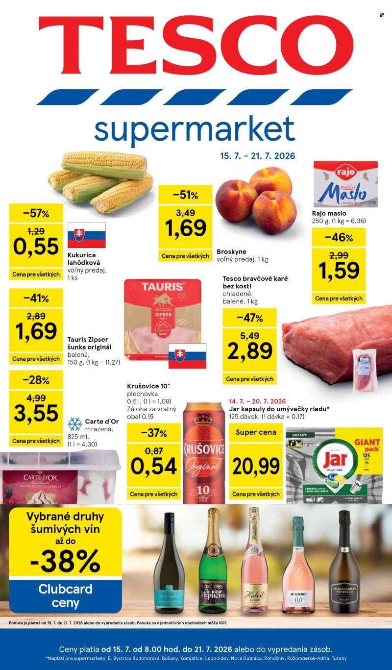 Leták TESCO supermarket - 15.7.2026 - 21.7.2026.