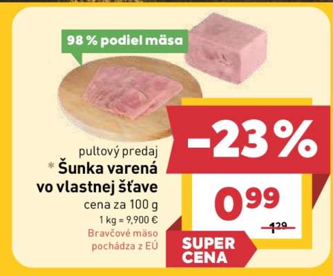 Šunka varená vo vlastnej šťave