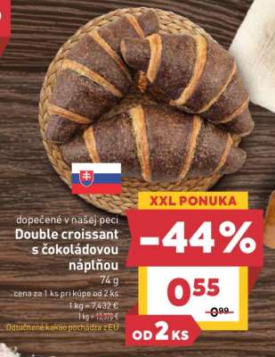 Double croissant s čokoládovou náplňou