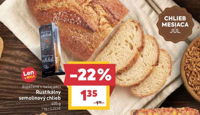 Rustikálny semolinový chlieb
