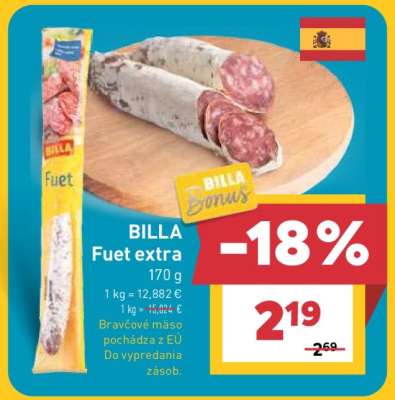 BILLA fuet extra