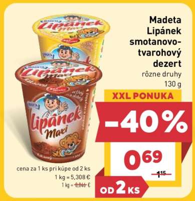 Madeta Lipánek smotanovo-tvarohový dezert