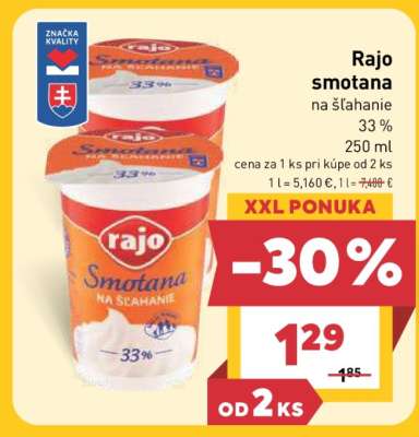 Rajo smotana na šľahanie