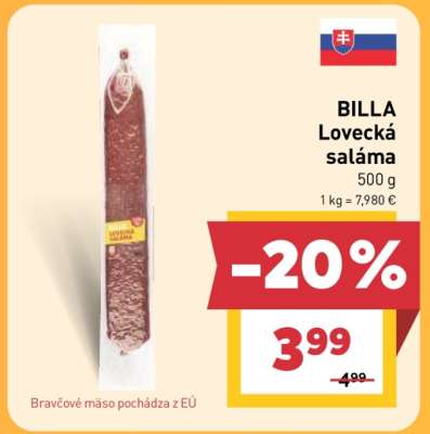 BILLA Lovecká saláma