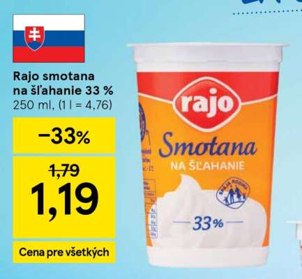 Rajo smotana na šľahanie 33