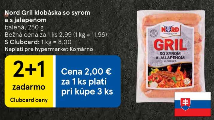 Nord Gril klobáska so syrom a s jalapeňom