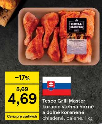 Tesco Grill Master kuracie stehná horné a dolné korenené
