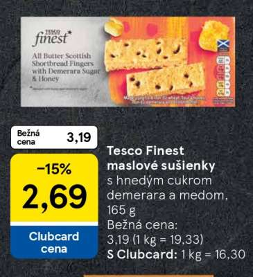 Tesco Finest maslové sušienky