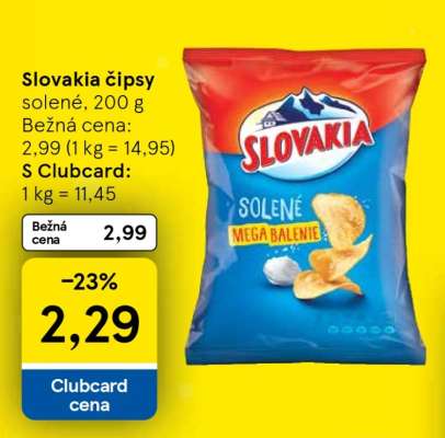 Slovakia čipsy solené, 200 g