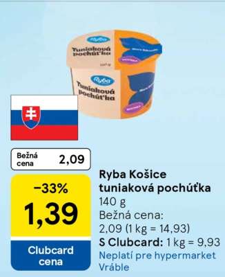 Ryba Košice tuniaková pochúťka
