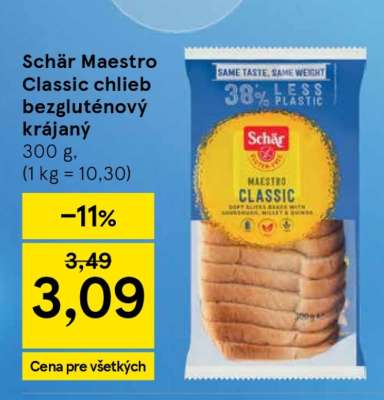 Schär Maestro Classic chlieb bezgluténový krájaný