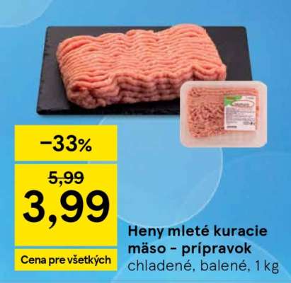 Heny mleté kuracie mäso – prípravok