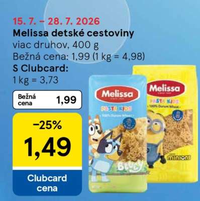 MELISSA Detské cestoviny
