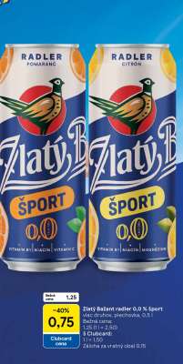 Zlatý Bažant Radler 0,0% Šport