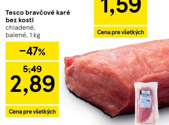 Tesco bravčové karé bez kosti