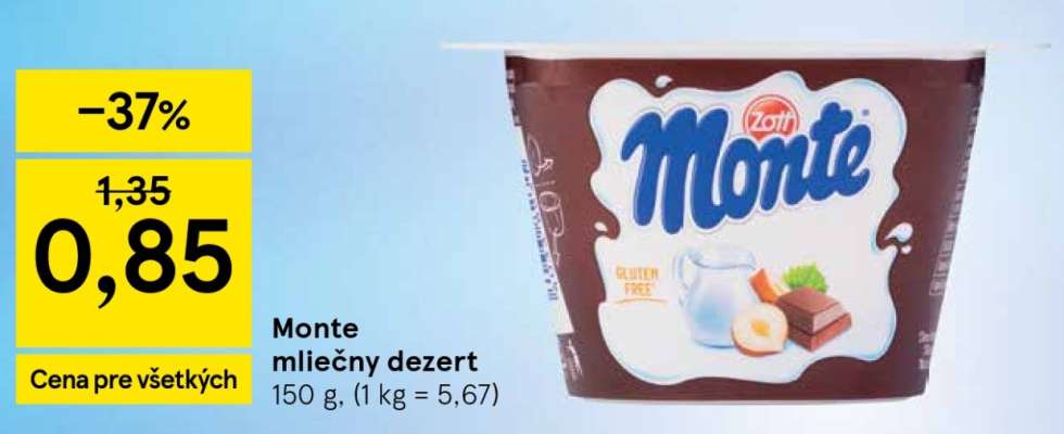 Monte mléčný dezert