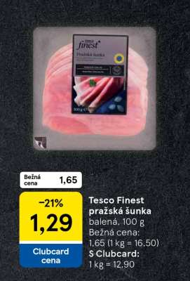 Tesco Finest pražská šunka
