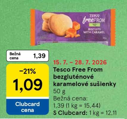 Tesco Free From bezgluténové karamelové sušenky