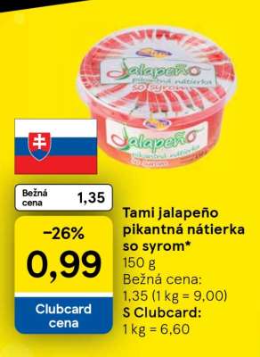 Tami jalapeño pikantná nátierka so syrom