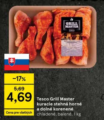 Tesco Grill Master kuracie stehná horné a dolné korenené