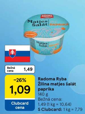 Radoma Ryba Žilina matjes šalát paprika