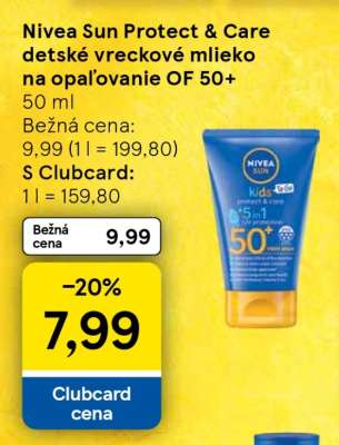Nivea Sun Protect & Care detské vreckové mlieko na opaľovanie OF 50+