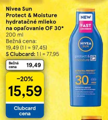 Nivea Sun Protect & Moisture hydratačné mlieko na opaľovanie OF 30