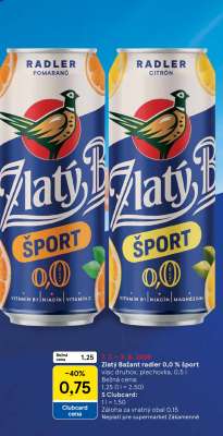 Zlatý Bažant Radler 0,0% Šport