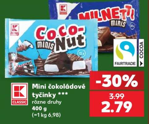 Mini čokoládové tyčinky ***